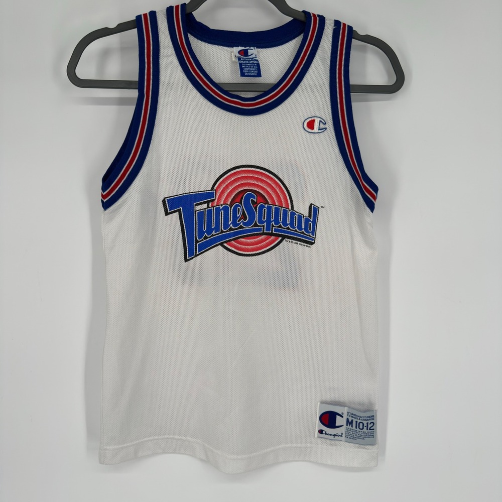 Vintage Champion Space Jam Tune Squad Jersey 23 Jordan White Mesh Youth M 10-12